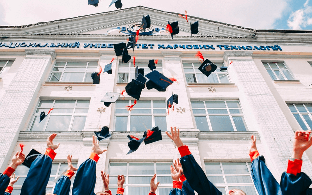 Students graduating from school